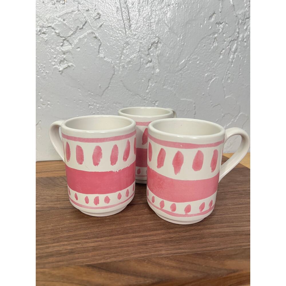 Kate Spade Lenox All in Good Taste Pretty Pantry Stacking Pink Mug Set of 3